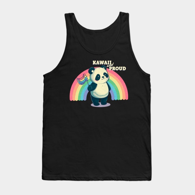 Kawaii and Proud - Gay Pride Panda Tank Top by ArtDiggs